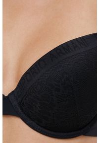 Emporio Armani Underwear Biustonosz kolor czarny koronkowy. Kolor: czarny. Materiał: koronka. Rodzaj stanika: odpinane ramiączka #3