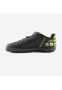 KIPSTA - Buty do piłki nożnej dla dzieci Kipsta 100 Easy Turf TF na rzepy. Zapięcie: rzepy. Kolor: zielony, czarny, żółty, wielokolorowy. Materiał: poliester. Szerokość cholewki: normalna. Sport: piłka nożna