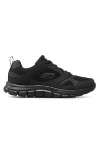 skechers - Buty na co dzień na trening męskie SKECHERS TRACK SYNTAC skóra. Okazja: na co dzień. Kolor: czarny. Materiał: skóra. Sport: fitness