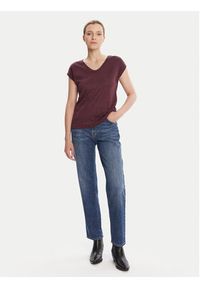 only - ONLY T-Shirt Silvery 15136069 Bordowy Loose Fit. Kolor: czerwony. Materiał: syntetyk #5