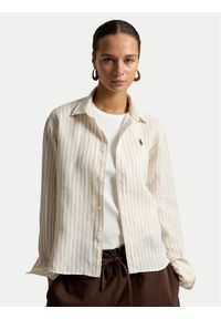 Polo Ralph Lauren Koszula 211935130504 Beżowy jasny Relaxed Fit. Typ kołnierza: polo. Kolor: beżowy. Materiał: len #1