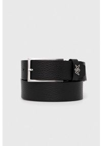 Armani Exchange pasek skórzany męski kolor czarny. Kolor: czarny. Materiał: skóra #1