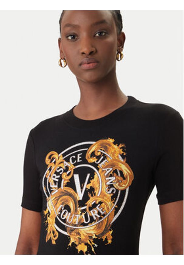 Versace Jeans Couture Sukienka codzienna 80HAOE01 CJ02E Czarny Slim Fit. Okazja: na co dzień. Kolor: czarny. Materiał: bawełna. Typ sukienki: proste. Styl: casual