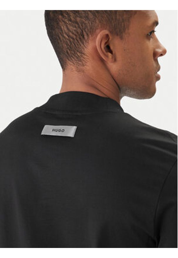 Hugo - HUGO T-Shirt Dimersom 50542968 Czarny Slim Fit. Kolor: czarny. Materiał: bawełna
