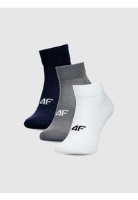 4f - 4F Skarpetki casual za kostkę (3-pack) męskie - multikolor 39-42. Kolor: wielokolorowy. Materiał: bawełna, włókno, materiał, poliamid