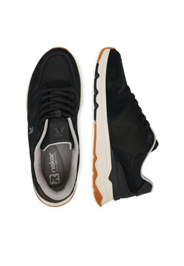 Rieker Revolution Lifestyle Sneakersy U0905-00 Czarny. Kolor: czarny. Materiał: skóra, zamsz