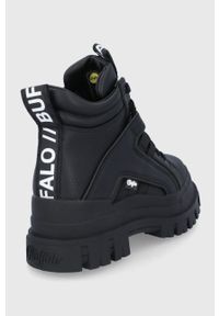 Buffalo sneakersy Aspha NC MID kolor czarny na platformie 1622045. Nosek buta: okrągły. Zapięcie: sznurówki. Kolor: czarny. Obcas: na platformie #2