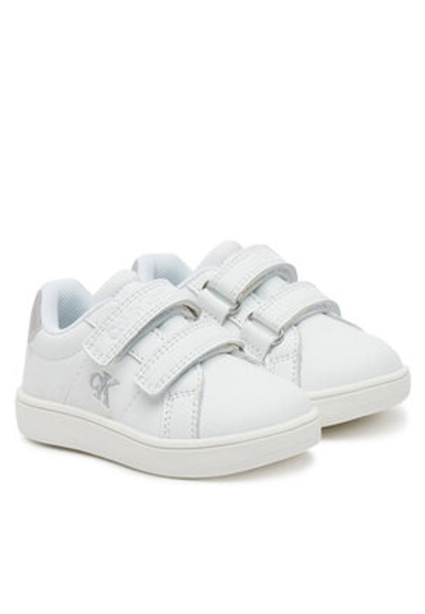 Calvin Klein Jeans Sneakersy Low Cut VelCro V1A9-82007-1355X Biały. Kolor: biały. Materiał: skóra