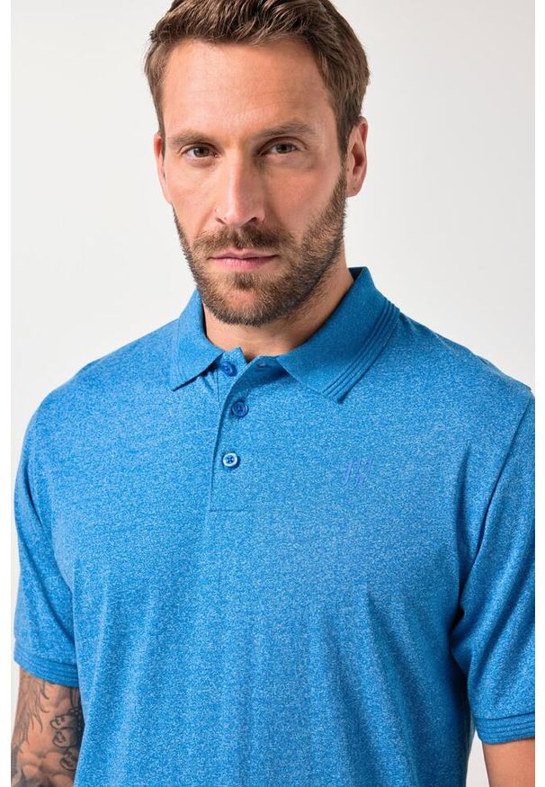 JAY-PI - Męska Koszulka FLEXNAMIC® outdoor rękaw 1/2. Typ kołnierza: polo. Kolekcja: plus size. Kolor: niebieski. Materiał: materiał, poliester, bawełna
