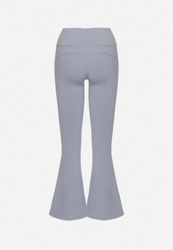 Born2be - Jasnoniebieskie Legginsy o Kroju Dzwonów z Wysokim Stanem Koritea. Okazja: na co dzień. Stan: podwyższony. Kolor: niebieski. Styl: klasyczny, casual