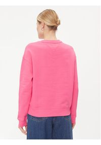 Tommy Jeans Bluza Badge DW0DW17325 Różowy Boxy Fit. Kolor: różowy. Materiał: bawełna