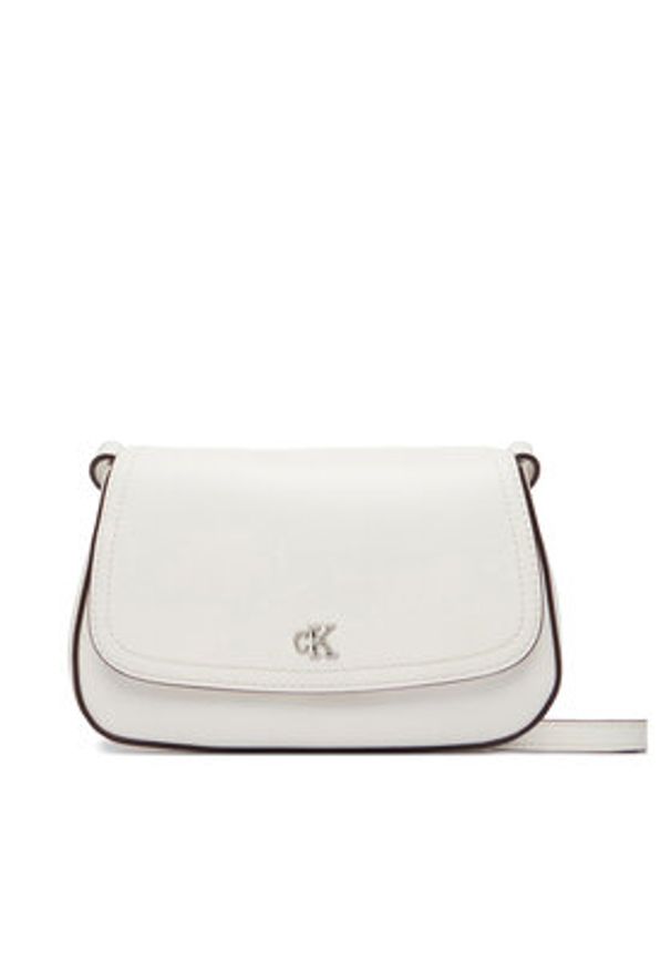 Calvin Klein Torebka Ck Flap Camera Bag LV04F3421G Biały. Kolor: biały. Materiał: skórzane