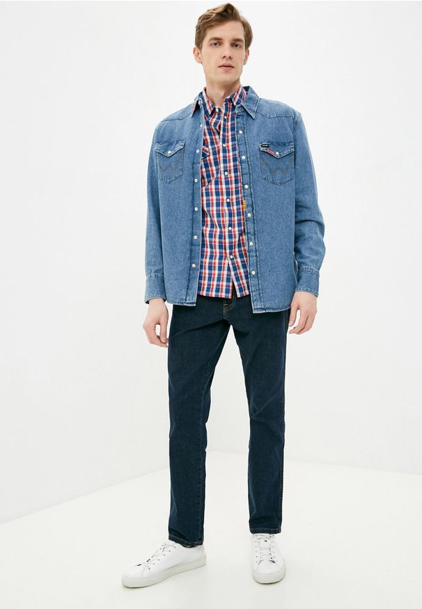 Wrangler - KOSZULA MĘSKA WRANGLER SS WESTERN SHIRT LIMOGES BLUE W5J04MX50 112130142
