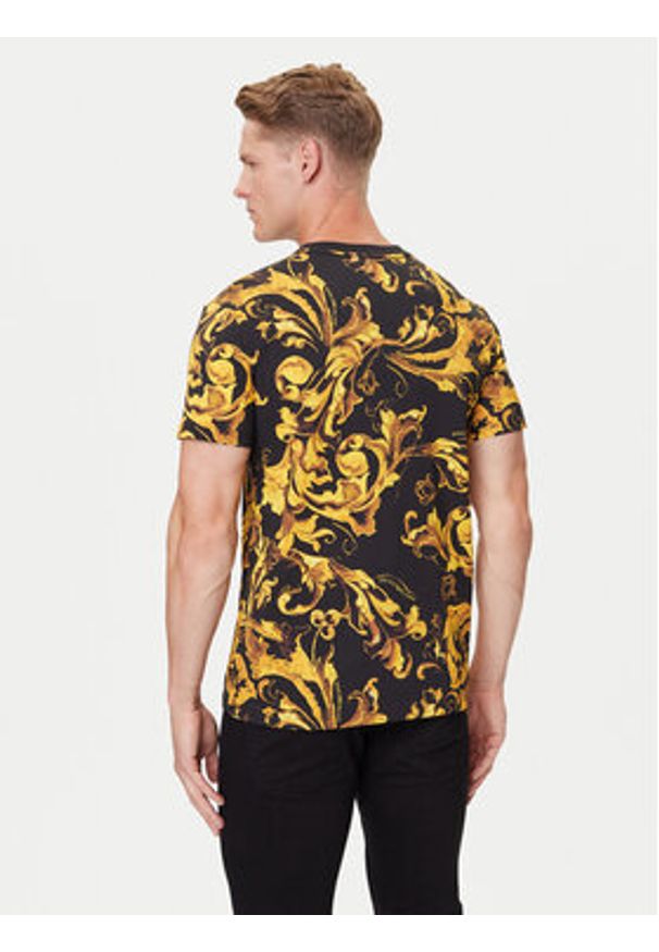 Versace Jeans Couture T-Shirt 79GAH6S0 JS515 Czarny Regular Fit. Kolor: czarny. Materiał: bawełna