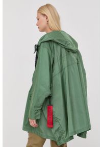 After Label kurtka damska kolor zielony przejściowa oversize. Kolor: zielony. Materiał: materiał. Wzór: gładki #5