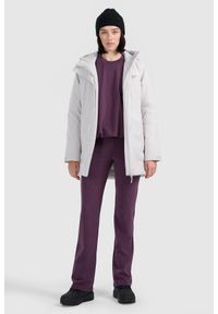 4f - 4F Parka zimowa membrana 8000 damska - szara S. Okazja: na co dzień. Kolor: szary. Materiał: poliester, materiał. Długość: do kolan. Sezon: zima. Styl: casual #2