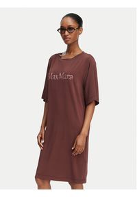 Max Mara Beachwear Sukienka codzienna 2616621049650 Brązowy Regular Fit. Okazja: na co dzień. Kolor: brązowy. Materiał: wiskoza. Typ sukienki: proste. Styl: casual #2