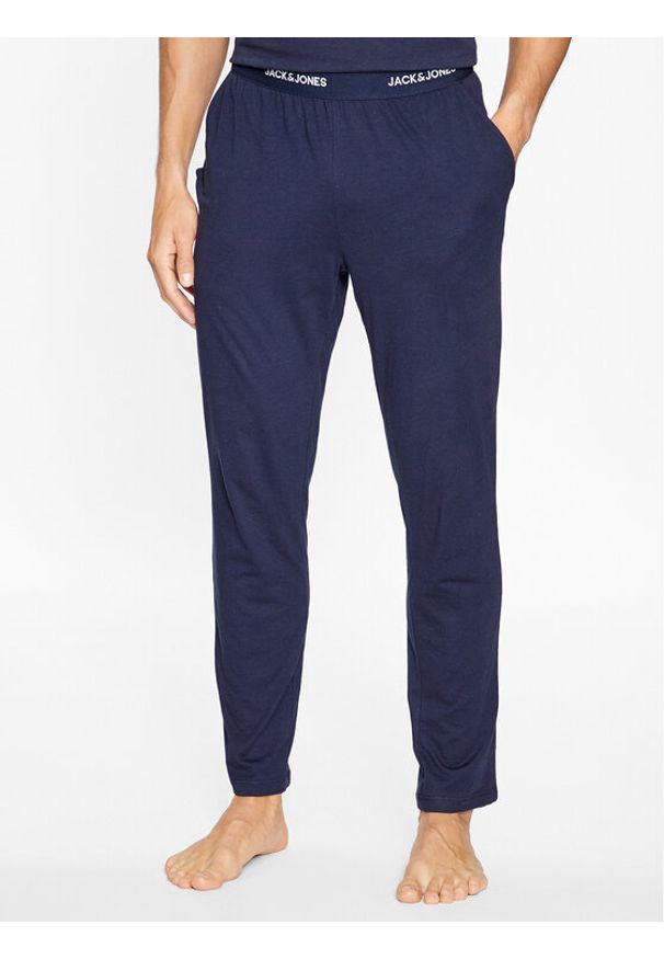 Jack & Jones - Jack&Jones Spodnie piżamowe 12238024 Granatowy Regular Fit. Kolor: niebieski. Materiał: bawełna