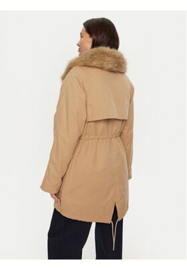 Guess Parka Lucie W4BL45 WGK30 Beżowy Regular Fit. Kolor: beżowy. Materiał: bawełna