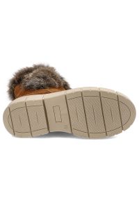 Brązowe Kozaki Pollonus Ocieplane Skórzane Buty Damskie. Kolor: brązowy. Materiał: skóra. Szerokość cholewki: normalna. Sezon: zima. Obcas: na platformie #5