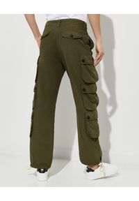 PALM ANGELS - Spodnie cargo w kolorze khaki. Kolor: zielony. Długość: długie. Wzór: aplikacja #5