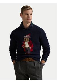 Polo Ralph Lauren Sweter 710952384001 Granatowy Regular Fit. Typ kołnierza: polo. Kolor: niebieski. Materiał: wełna