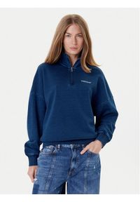 Guess Jeans Bluza W5YQ10 KCXQ1 Granatowy Regular Fit. Kolor: niebieski. Materiał: bawełna