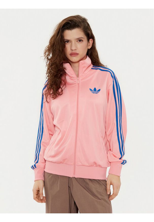 Adidas - adidas Bluza adicolor Classic Firebird JP2302 Różowy Loose Fit. Kolor: różowy. Materiał: syntetyk