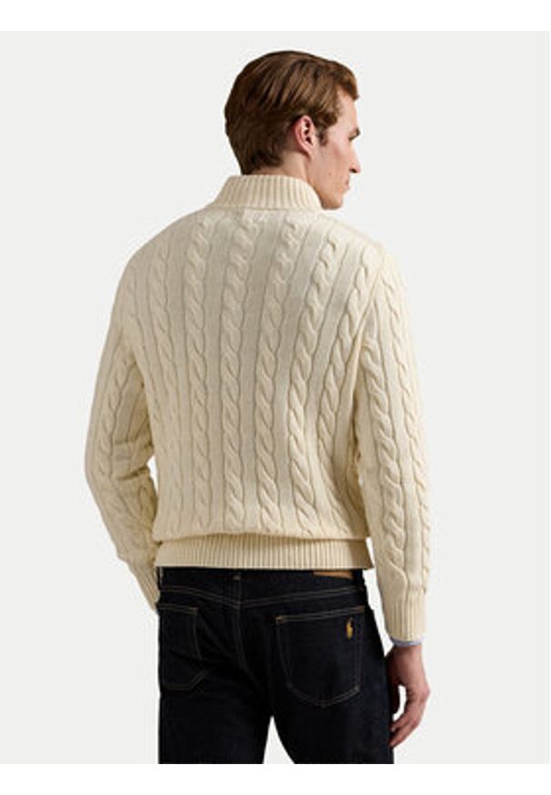 Polo Ralph Lauren Sweter 710810841015 Beżowy Regular Fit. Typ kołnierza: polo. Kolor: beżowy. Materiał: bawełna