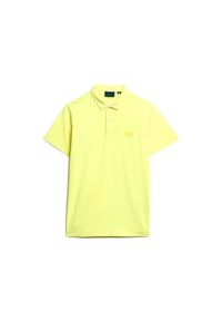 Koszulka polo z dżerseju Superdry Essential Logo Neon. Typ kołnierza: polo. Kolor: żółty. Materiał: jersey. Styl: elegancki