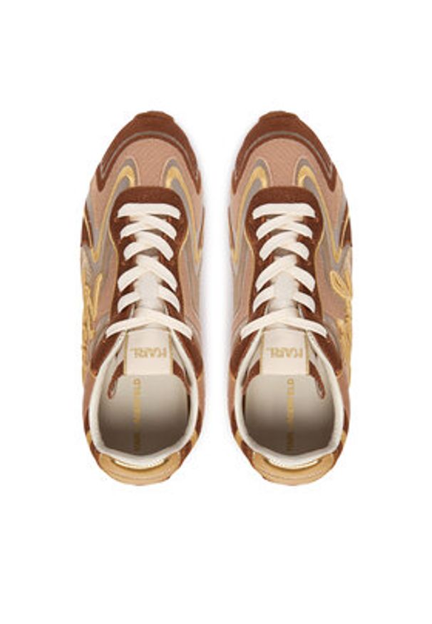 Karl Lagerfeld - KARL LAGERFELD Sneakersy KL65925 Beżowy. Kolor: beżowy. Materiał: skóra, zamsz