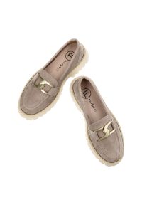 Beżowe Półbuty Filippo Eleganckie Obuwie Damskie. Zapięcie: bez zapięcia. Kolor: beżowy. Materiał: materiał, zamsz. Styl: elegancki #3
