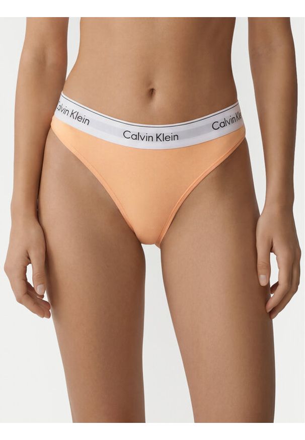 Calvin Klein Underwear Figi brazylijskie LV00QF8522 Pomarańczowy jasny. Kolor: pomarańczowy. Materiał: bawełna