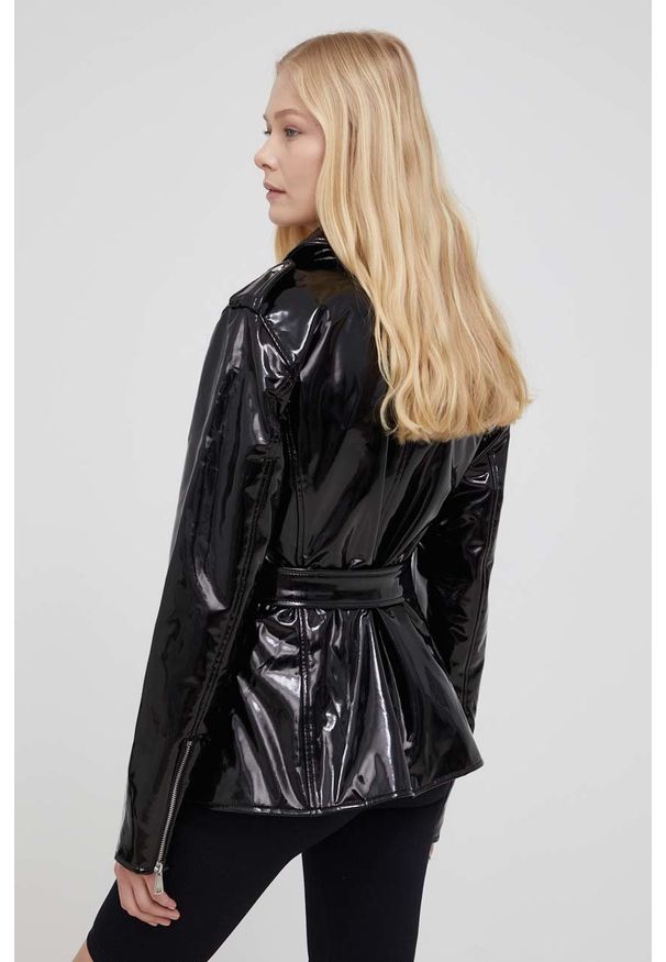 DKNY - Dkny ramoneska damska kolor czarny przejściowa. Okazja: na co dzień. Kolor: czarny. Styl: klasyczny, casual