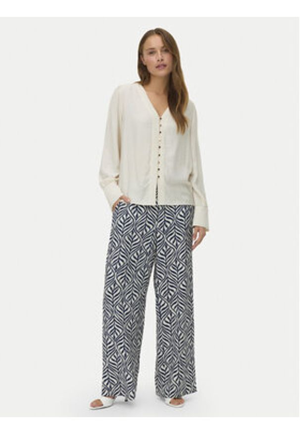 Vero Moda Spodnie materiałowe Josie 10303759 Granatowy Wide Leg. Kolor: niebieski. Materiał: wiskoza