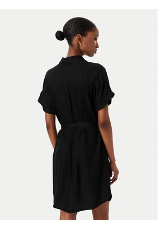 Vero Moda Sukienka koszulowa Bumpy 10325828 Czarny Regular Fit. Kolor: czarny. Materiał: wiskoza. Typ sukienki: koszulowe