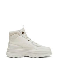 Buty do chodzenia damskie Puma Mayra. Wysokość cholewki: za kostkę. Kolor: biały. Materiał: materiał, syntetyk, skóra. Szerokość cholewki: normalna. Sport: turystyka piesza