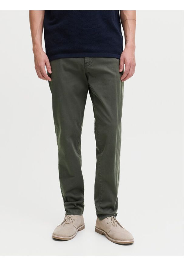 Jack & Jones Chinosy Marco Arthur 12260904 Szary Slim Fit. Kolor: szary. Materiał: bawełna