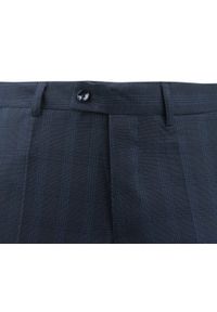 Eleganckie Spodnie Garniturowe (w Kant) - Casino - Granat, Kratka. Materiał: poliester, wiskoza. Wzór: kratka. Styl: elegancki #4