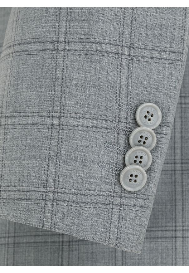 Pako Lorente - PAKO LORENTE – Szara marynarka garniturowa w kratę. Kolor: szary. Materiał: poliester, lycra, wełna