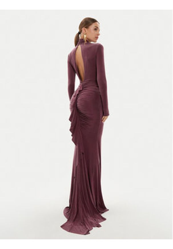 Elisabetta Franchi Sukienka wieczorowa AB-616-46E2-V800 Bordowy Slim Fit. Kolor: czerwony. Styl: wizytowy