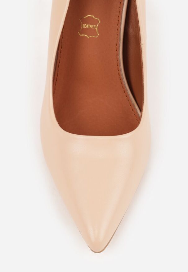 Renee - Beżowe Szpilki Vices z Wkładką ze Skóry Naturalnej Mivika. Okazja: na co dzień. Kolor: beżowy. Materiał: skóra. Obcas: na szpilce. Styl: casual