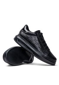 Sneakersy męskie czarne Karl Lagerfeld KAPRI Monogram Emboss. Kolor: czarny #1