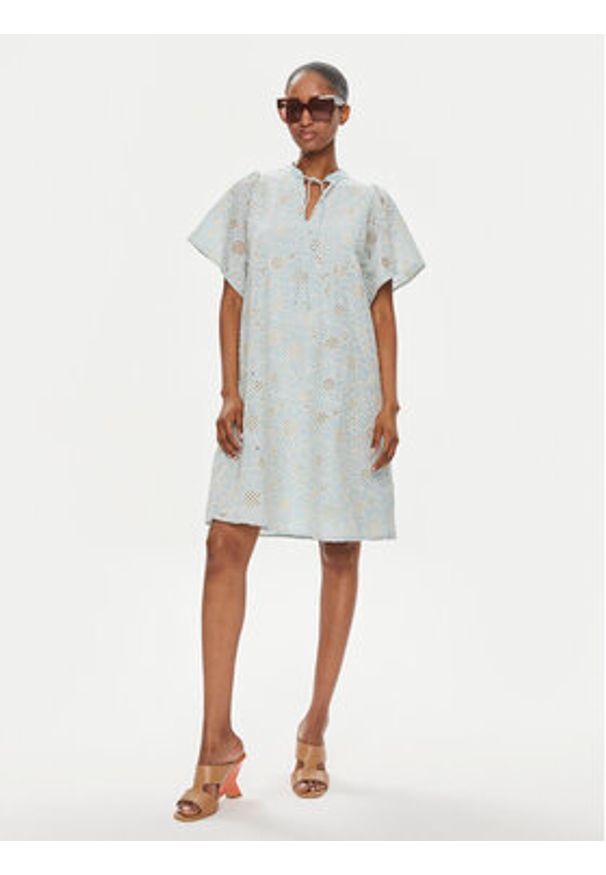 Bruuns Bazaar Sukienka letnia Julia BBW3948 Niebieski Relaxed Fit. Kolor: niebieski. Materiał: bawełna. Sezon: lato