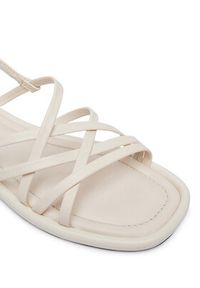 TOMMY HILFIGER - Tommy Hilfiger Sandały Flat Strappy FW0FW09220 Kremowy. Kolor: kremowy. Materiał: skóra #6