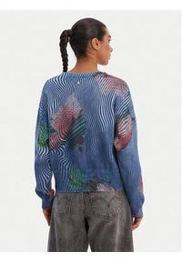 Desigual Kardigan 26SWJF19 Niebieski Regular Fit. Kolor: niebieski. Materiał: bawełna #5