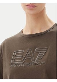EA7 Emporio Armani T-Shirt 7W000098 AF12503 U6139 Brązowy Loose Fit. Kolor: brązowy. Materiał: bawełna #4