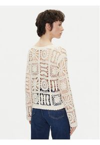 Pepe Jeans Kardigan Olympia PL702273 Beżowy Regular Fit. Kolor: beżowy. Materiał: bawełna