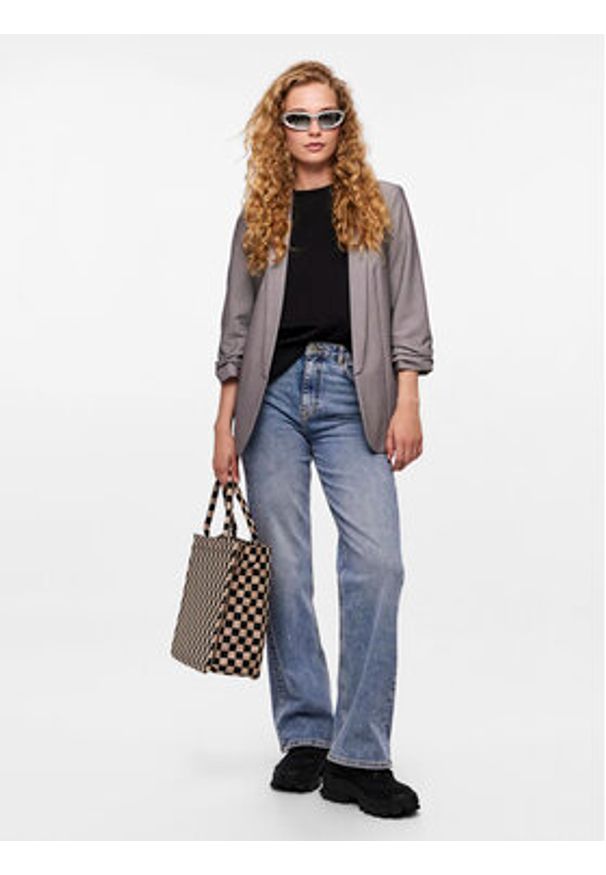 Pieces Marynarka Bosella 17090996 Szary Regular Fit. Kolor: szary. Materiał: syntetyk