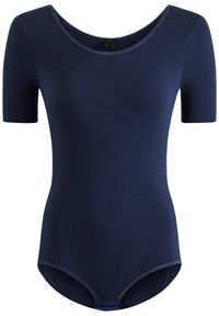 bonprix - Body z krótkim rękawem, z bawełny. Kolor: niebieski. Materiał: bawełna. Długość: krótkie #1